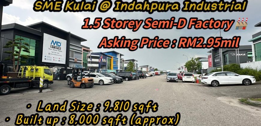 SME Kulai – 1.5 Storey Semi Detached Factory – FOR SALE