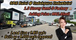 SME Kulai – 1.5 Storey Semi Detached Factory – FOR SALE